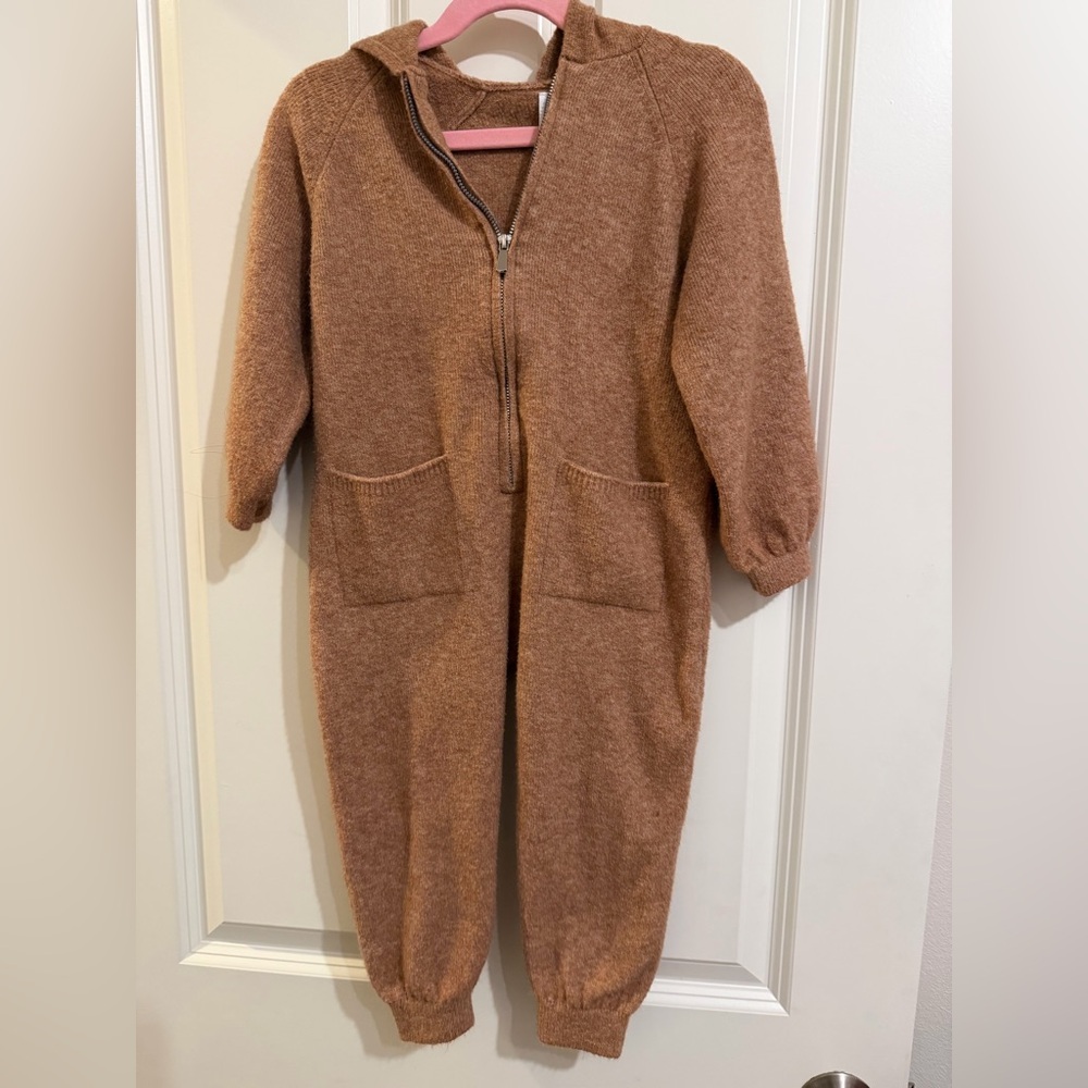 Zara toddler one piece hooded jumpsuit.